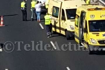 Dos accidentes en la GC-1, a su paso por Telde, en cuestión de minutos (Foto TA)